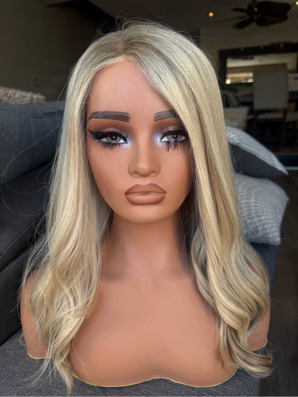 Blonde European Texture 18 inches Size Small Lace Front Wig - Natural Wave
